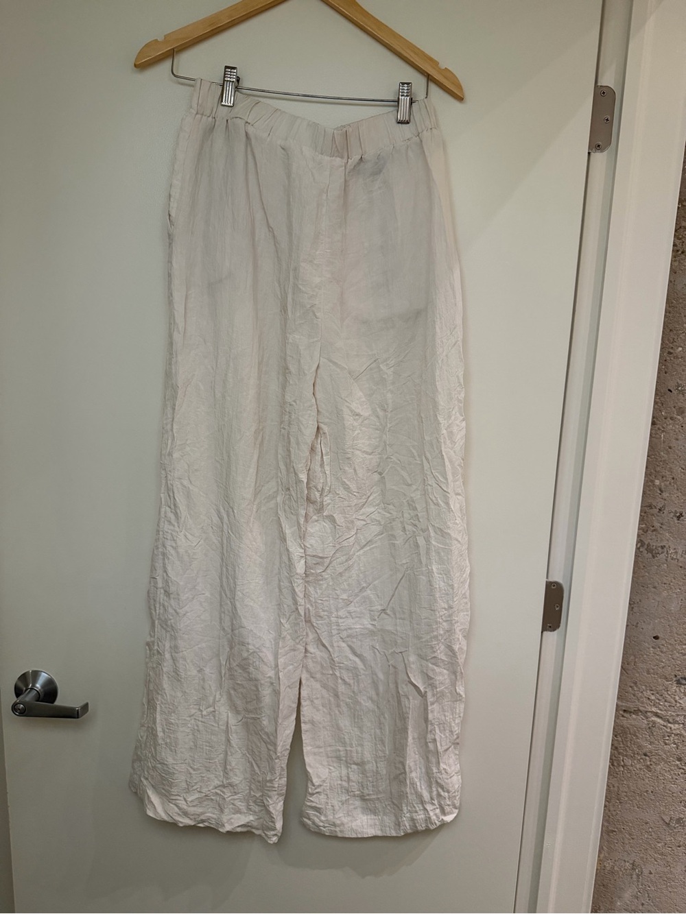Zara WRINKLED EFFECT WIDE LEG PANTS - Picture 4 of 5